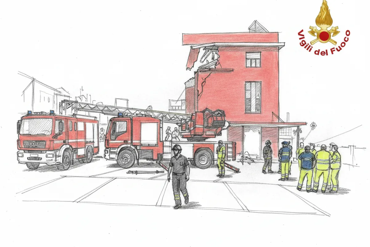 Illustrazione a corredo: Messina, crolla una palazzina: sette dispersi, tra loro un'intera famiglia