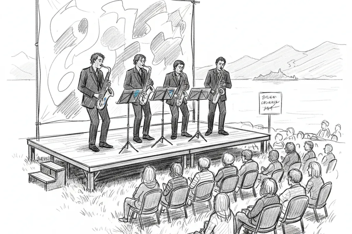Illustrazione a corredo: Quattro sassofoni e Morricone: cosa nasconde il concerto gratuito sul Lago d'Iseo?
