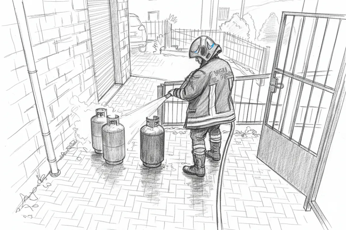 Illustrazione a corredo: Fiamme su una bombola di gas a Vezza d'Oglio, paura per l'abitazione: cosa è successo alle 11
