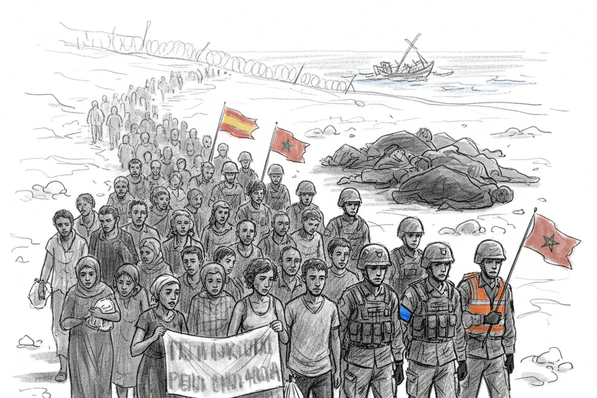 Illustrazione a corredo: Ceuta, tornati in Marocco 48mila migranti dopo l'afflusso: 57 morti in mare