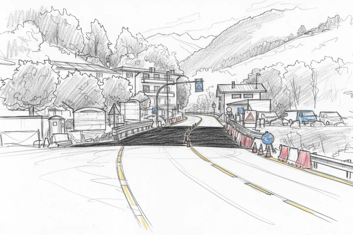 Illustrazione a corredo: Fine di un incubo sulla Statale 42? Riapre la strada a Iscla, ma non è ancora finita: ecco cosa succede adesso