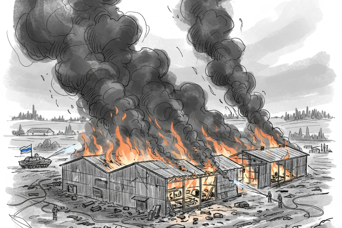Illustrazione a corredo: Russia, incendio in un magazzino con componenti per droni: Kiev non rivendica