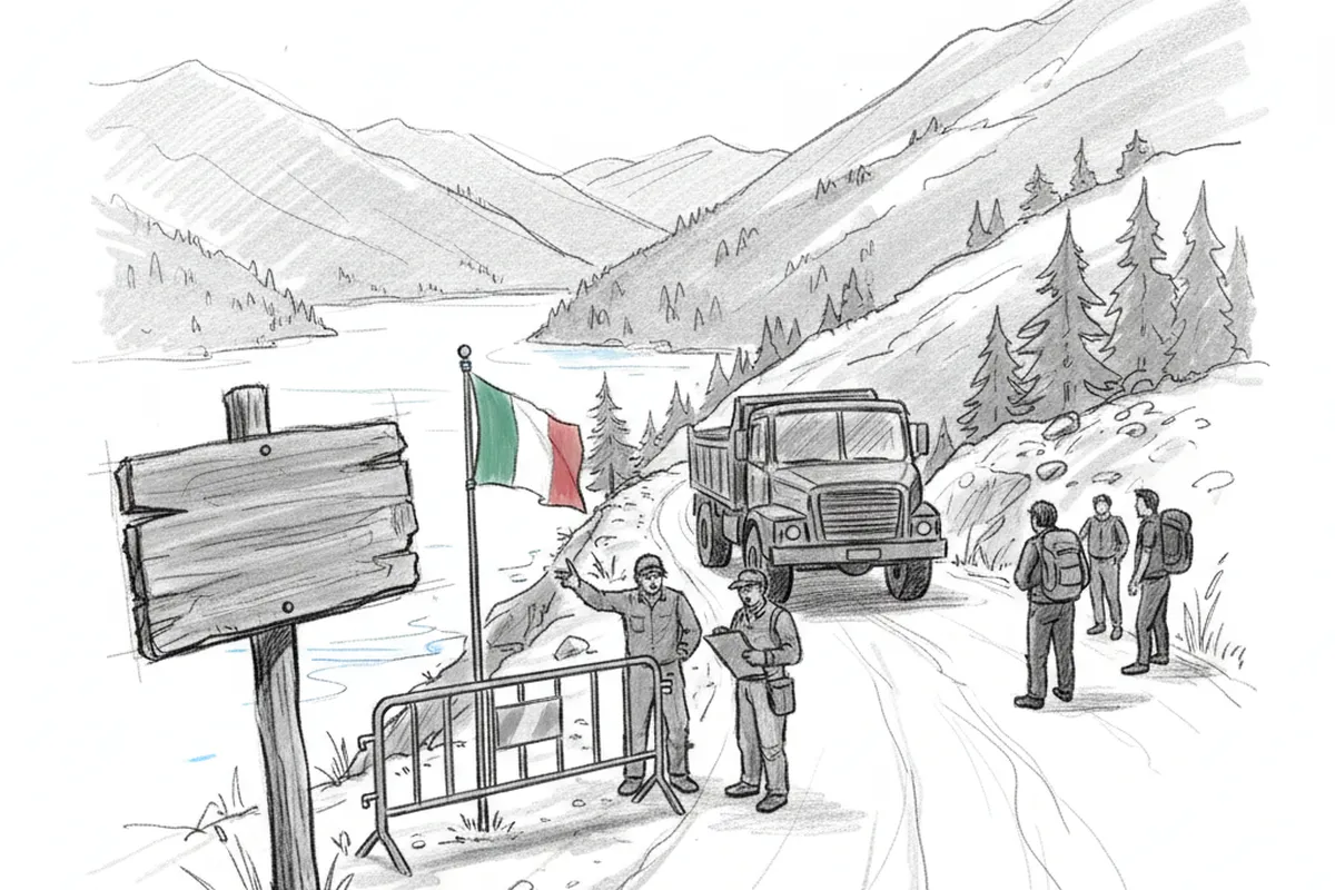Illustrazione a corredo: Borno, riapre la strada per il lago di Lova ma non per tutti: il limite è di 35 quintali