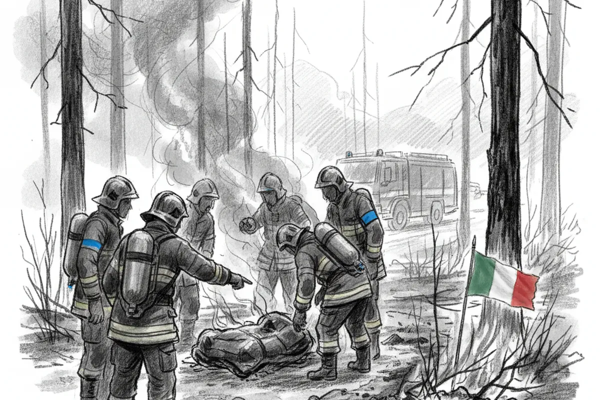 Illustrazione a corredo: Pradalunga, incendio nel bosco: durante lo spegnimento trovato il corpo di un 73enne