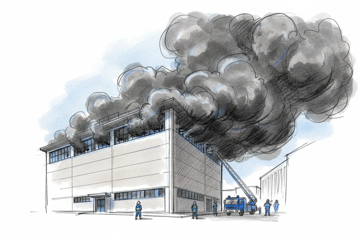 Illustrazione a corredo: Fiamme in fabbrica: cosa sta succedendo a Pian Camuno? Le autorità ordinano finestre chiuse!