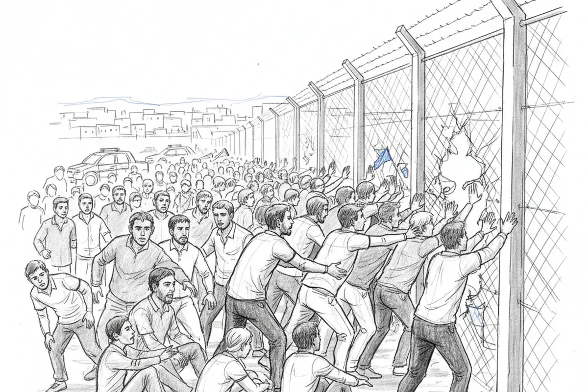 Illustrazione a corredo: Post virali sulla frontiera spingono migliaia di marocchini a Ceuta