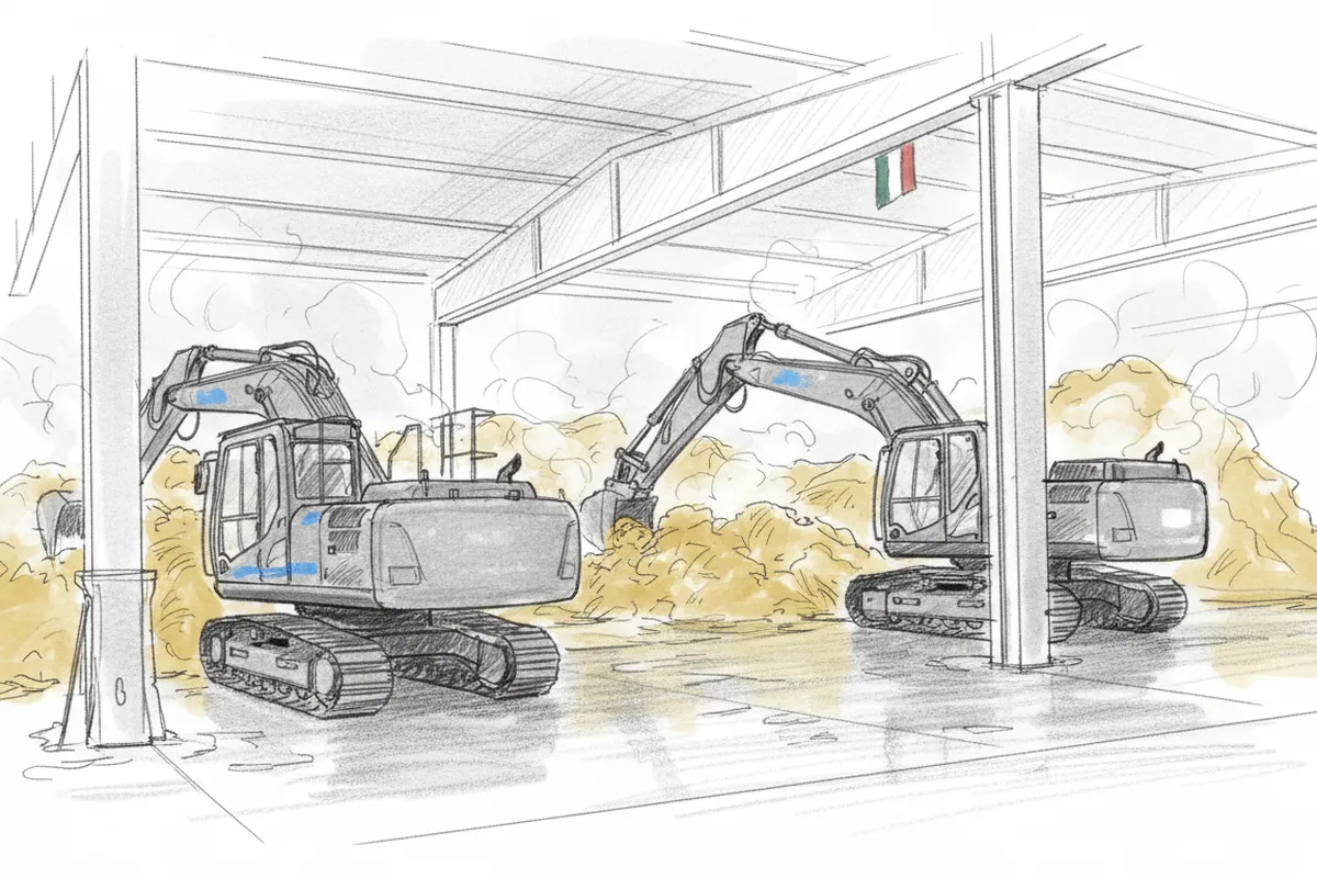 Illustrazione a corredo: Trenzano, mille rotoballe in fiamme: il rogo tiene al lavoro i vigili del fuoco