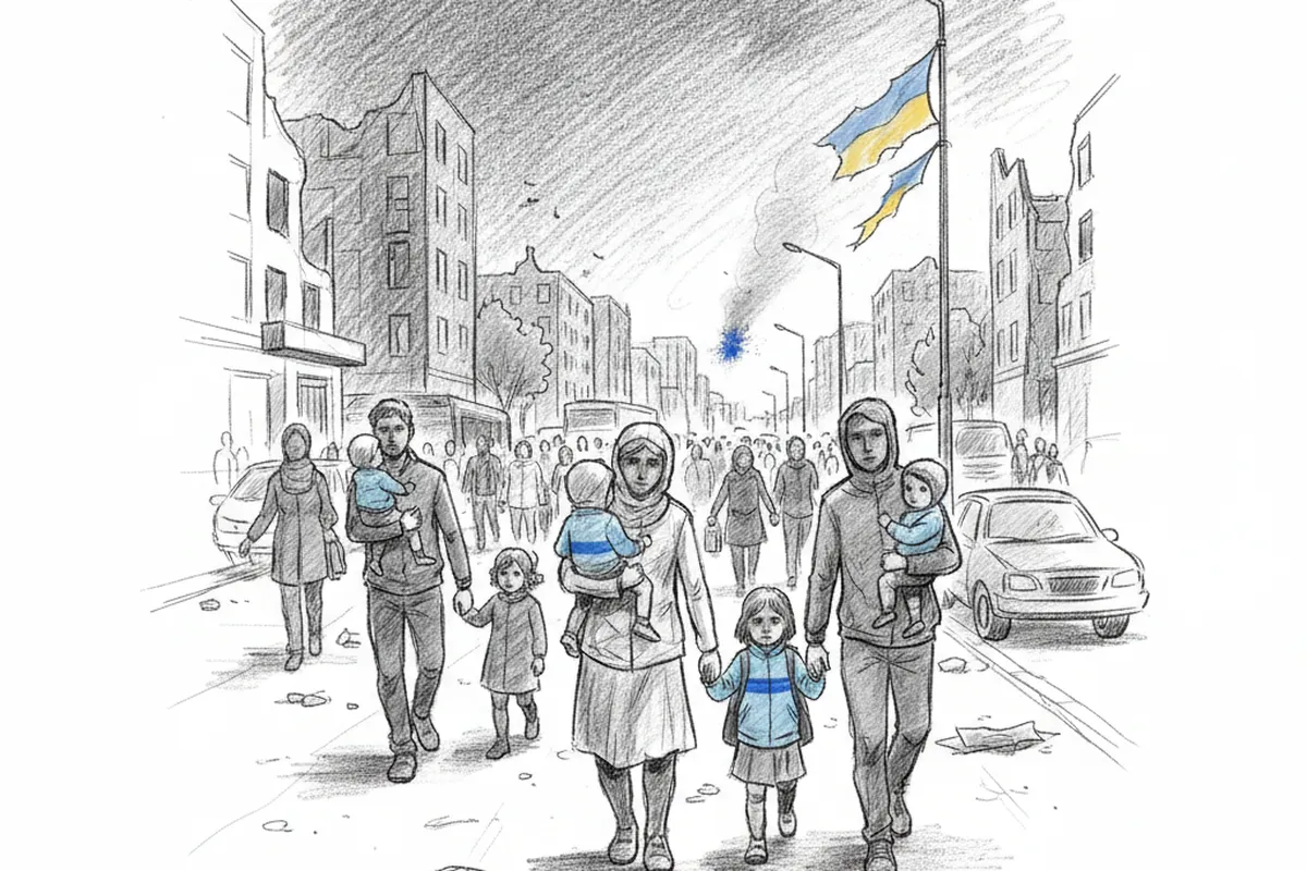 Illustrazione a corredo: Kramatorsk, evacuate centinaia di famiglie con bambini mentre i raid russi colpiscono Kiev