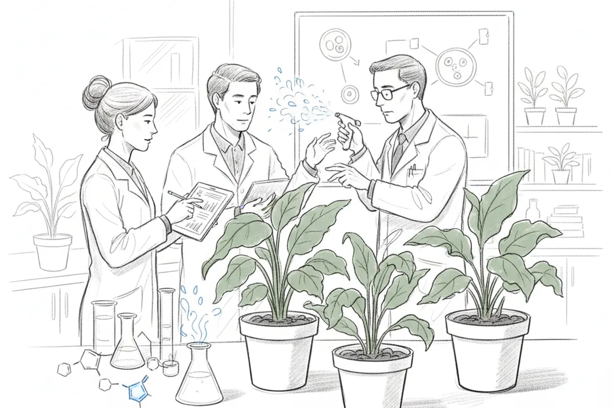 Illustrazione a corredo: Due molecole sintetiche aiutano le piante a resistere alla siccità e risparmiare acqua
