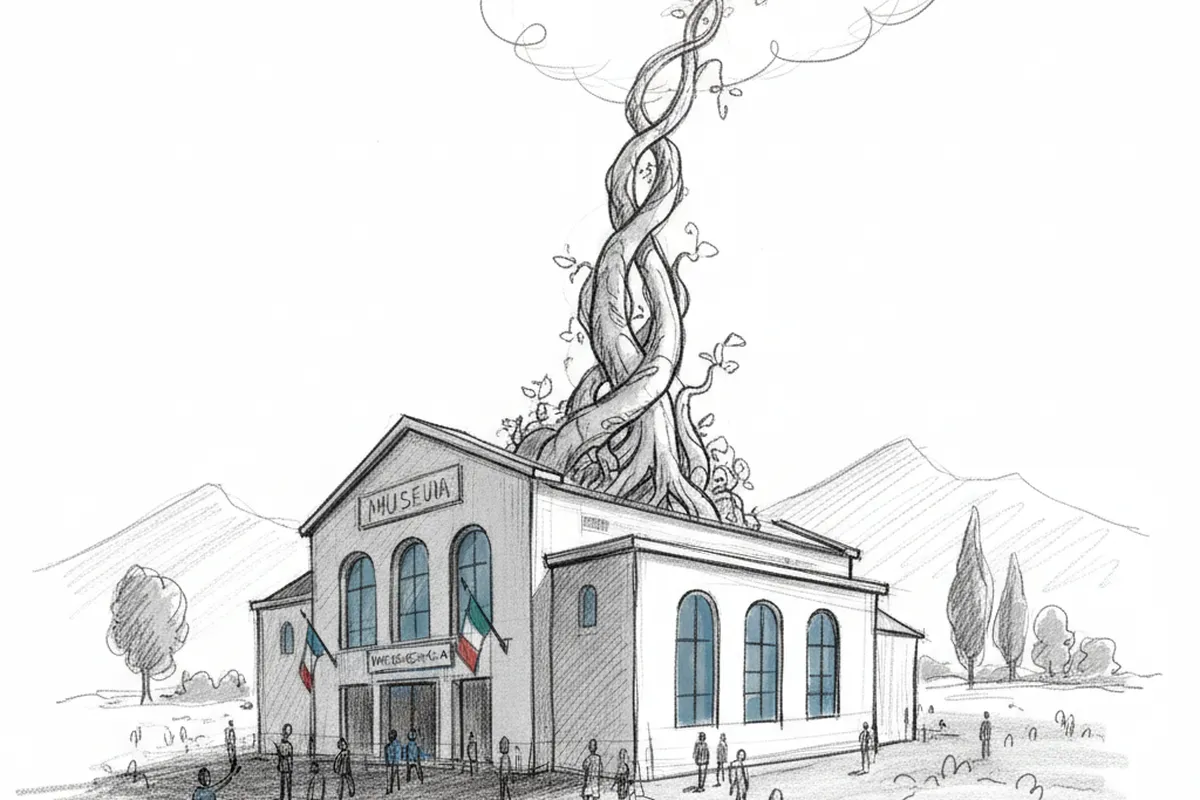 Illustrazione a corredo: Un fagiolo che arriva al cielo entra nel museo di Cedegolo