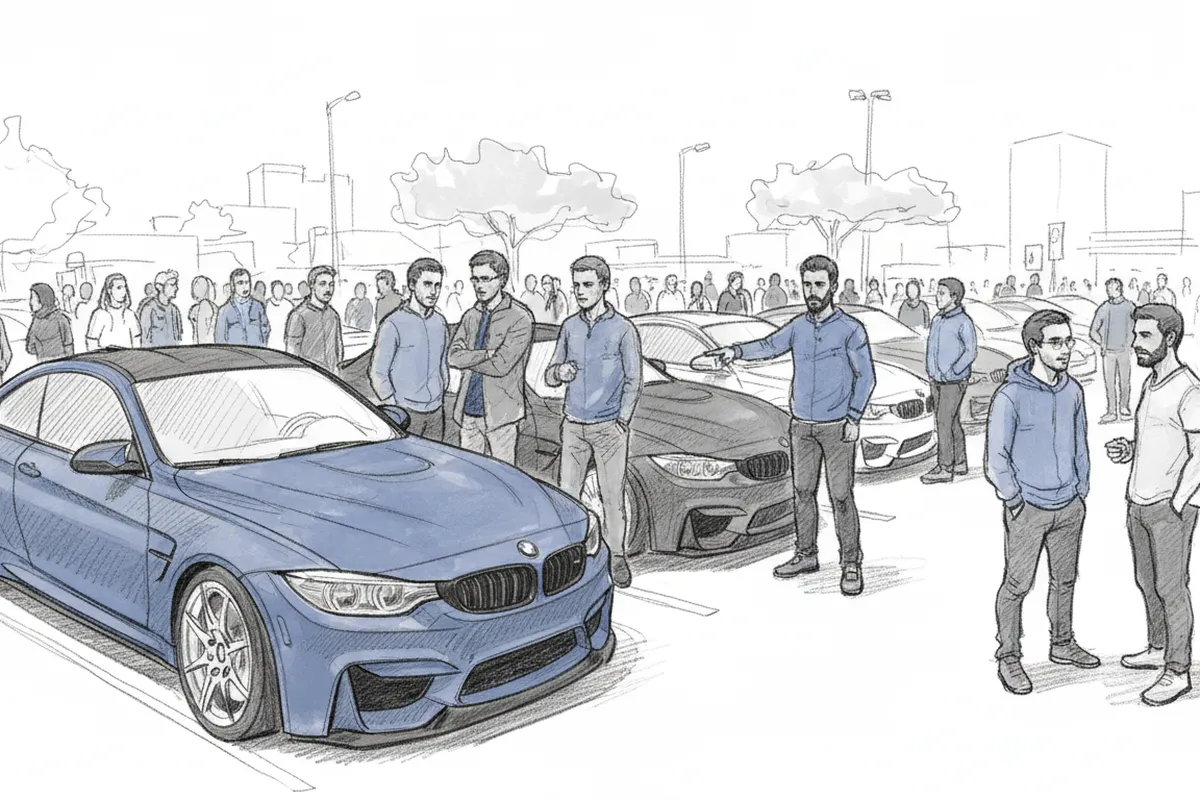 Illustrazione a corredo: Notte di motori sul Garda: centinaia di auto da tutta Europa nel parcheggio del Leone di Lonato
