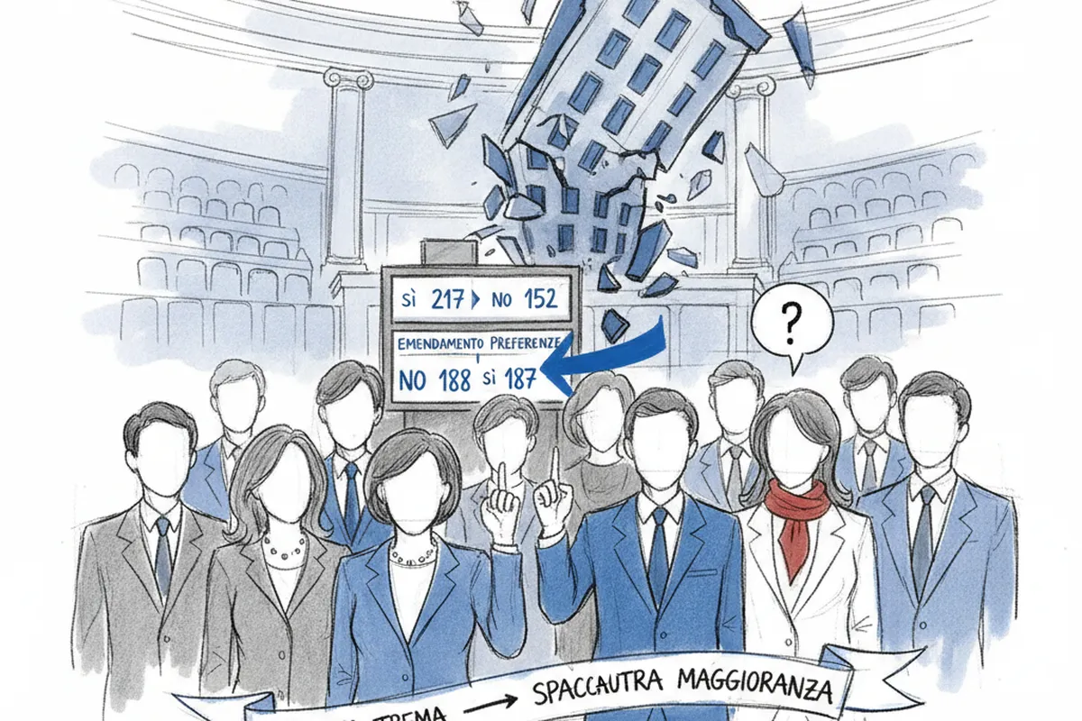 Illustrazione a corredo: Un solo voto ha fatto tremare il governo: cosa è successo davvero alla Camera?