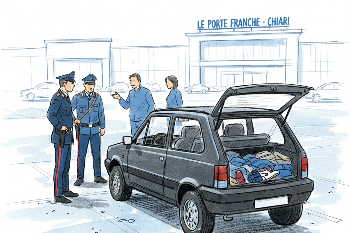 Illustrazione a corredo: Cosa nascondevano nella Panda nera? Oltre 800 euro di merce rubata in quattro negozi