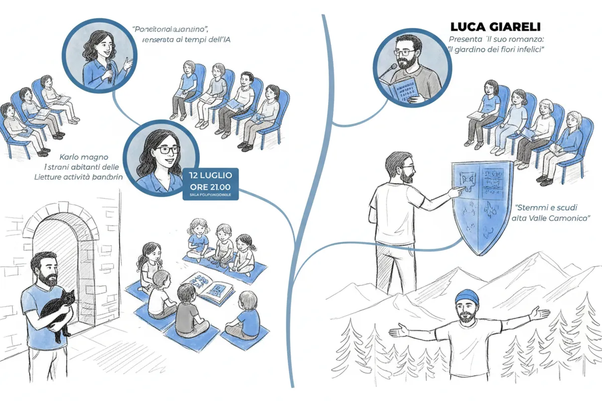 Illustrazione a corredo: Parte domani in Valle Camonica il festival gratuito che mescola intelligenza artificiale e fiabe: il programma completo