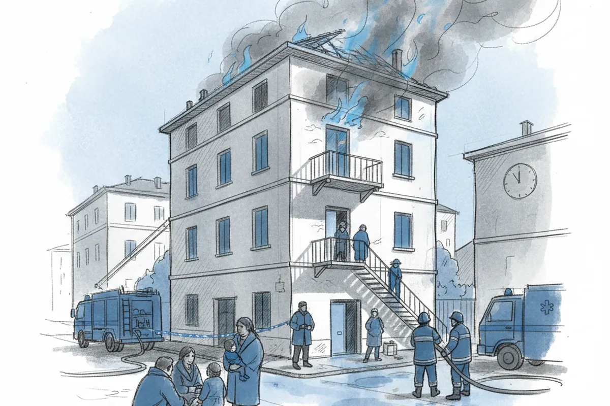 Illustrazione a corredo: Incendio all'alba in via Albertano: palazzo evacuato, nessun ferito. Ma cosa ha scatenato le fiamme?