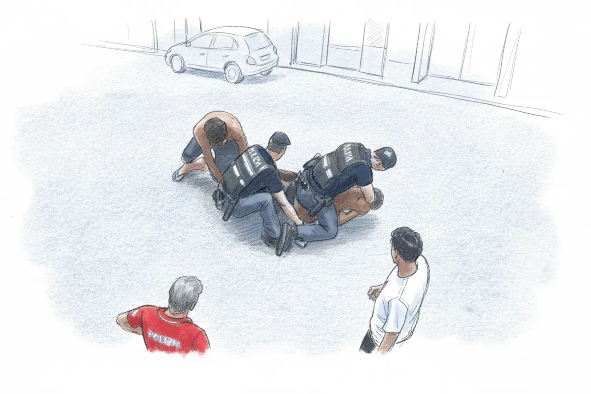 Illustrazione a corredo: Ammanettato e a terra durante un controllo: perché Fakir non si è più rialzato?