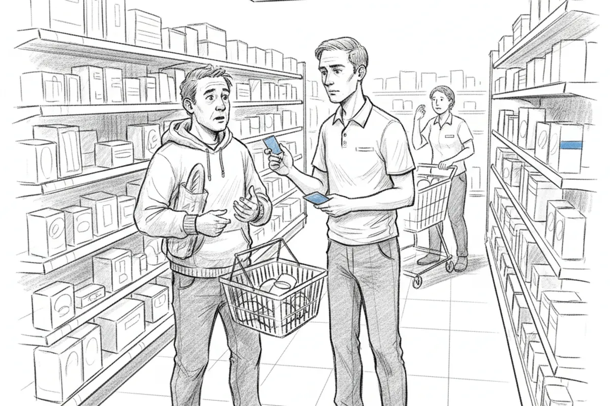 Illustrazione a corredo: Pensa di sfuggire ai domiciliari per fare la spesa ma nel supermercato incontra la persona sbagliata
