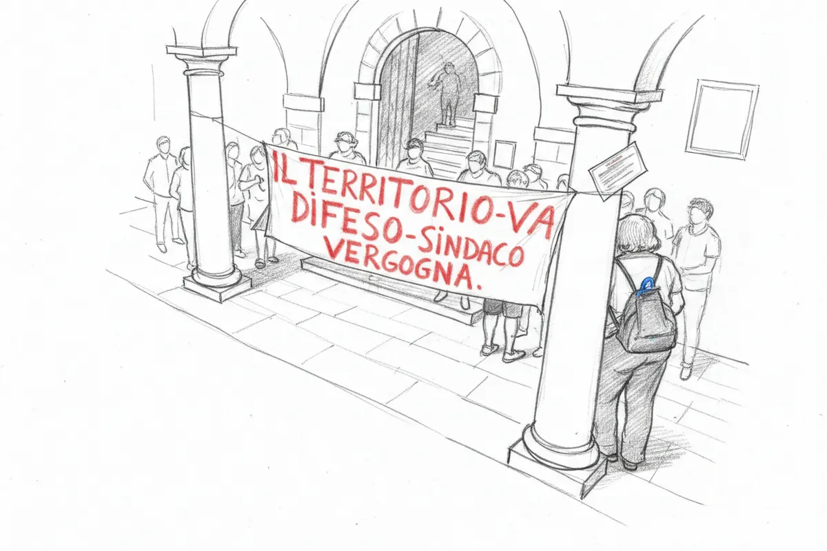 Illustrazione a corredo: Travagliato sotto assedio: 300 cittadini contro il maxi data center da 300 MW