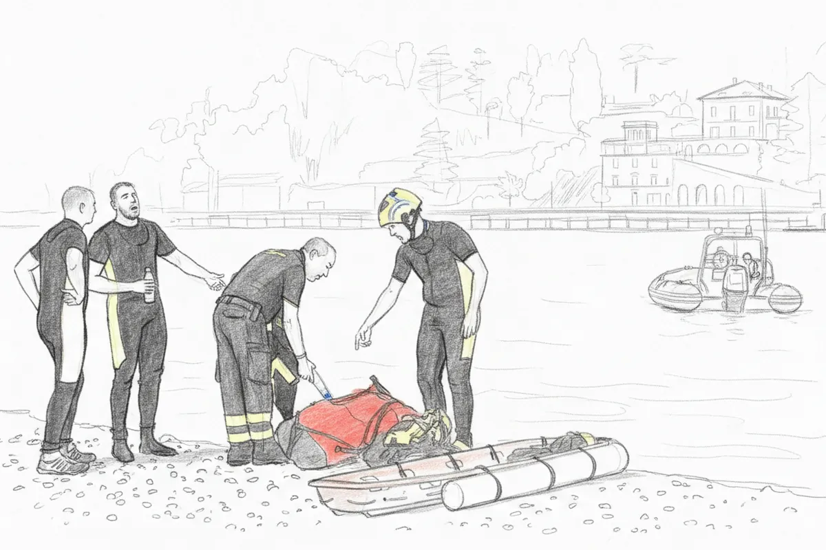 Illustrazione a corredo: Si tuffa nel laghetto del Parco delle Cave a Brescia e non torna a galla: ricerche in corso