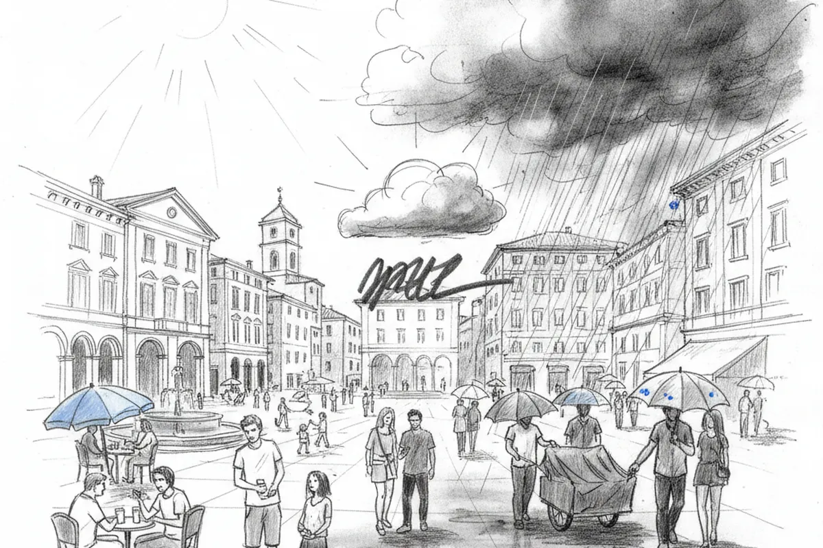 Illustrazione a corredo: Sabato sole a 31 gradi, domenica temporali: perché il weekend di Brescia cambia tutto