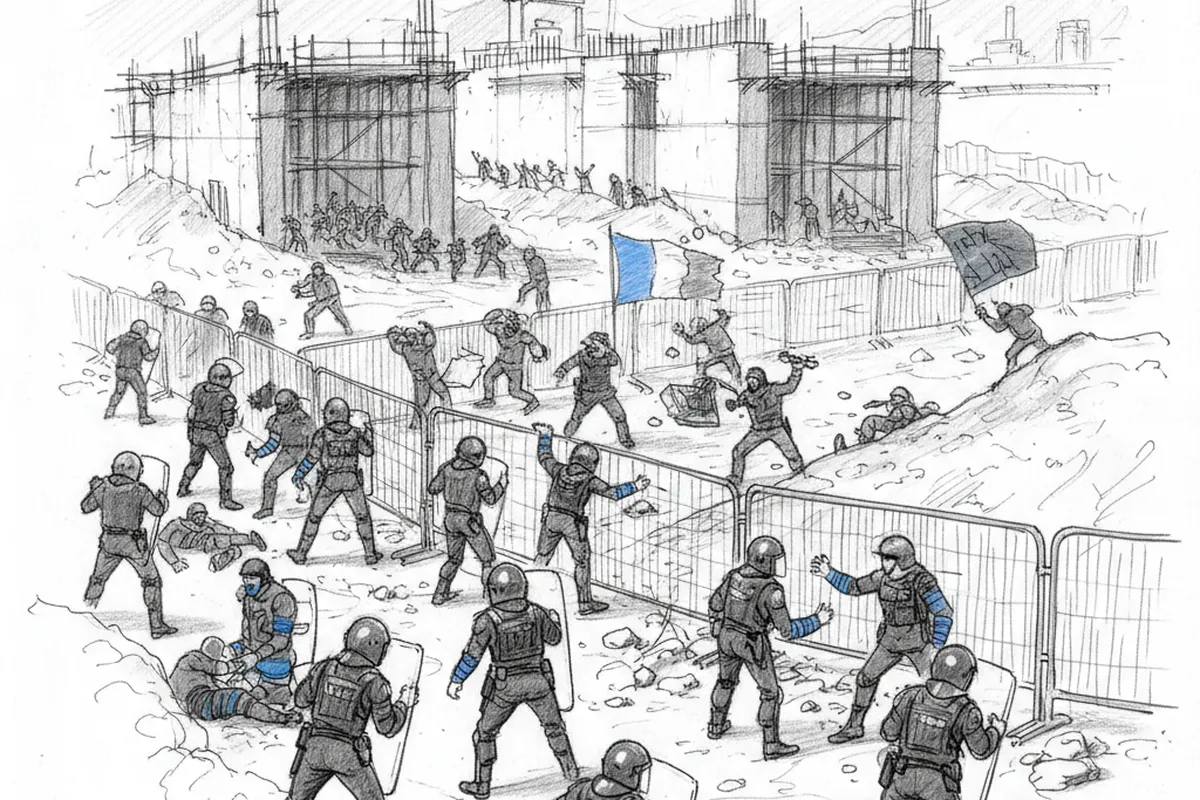 Illustrazione a corredo: Val di Susa, scontri al corteo No Tav: decine di agenti feriti