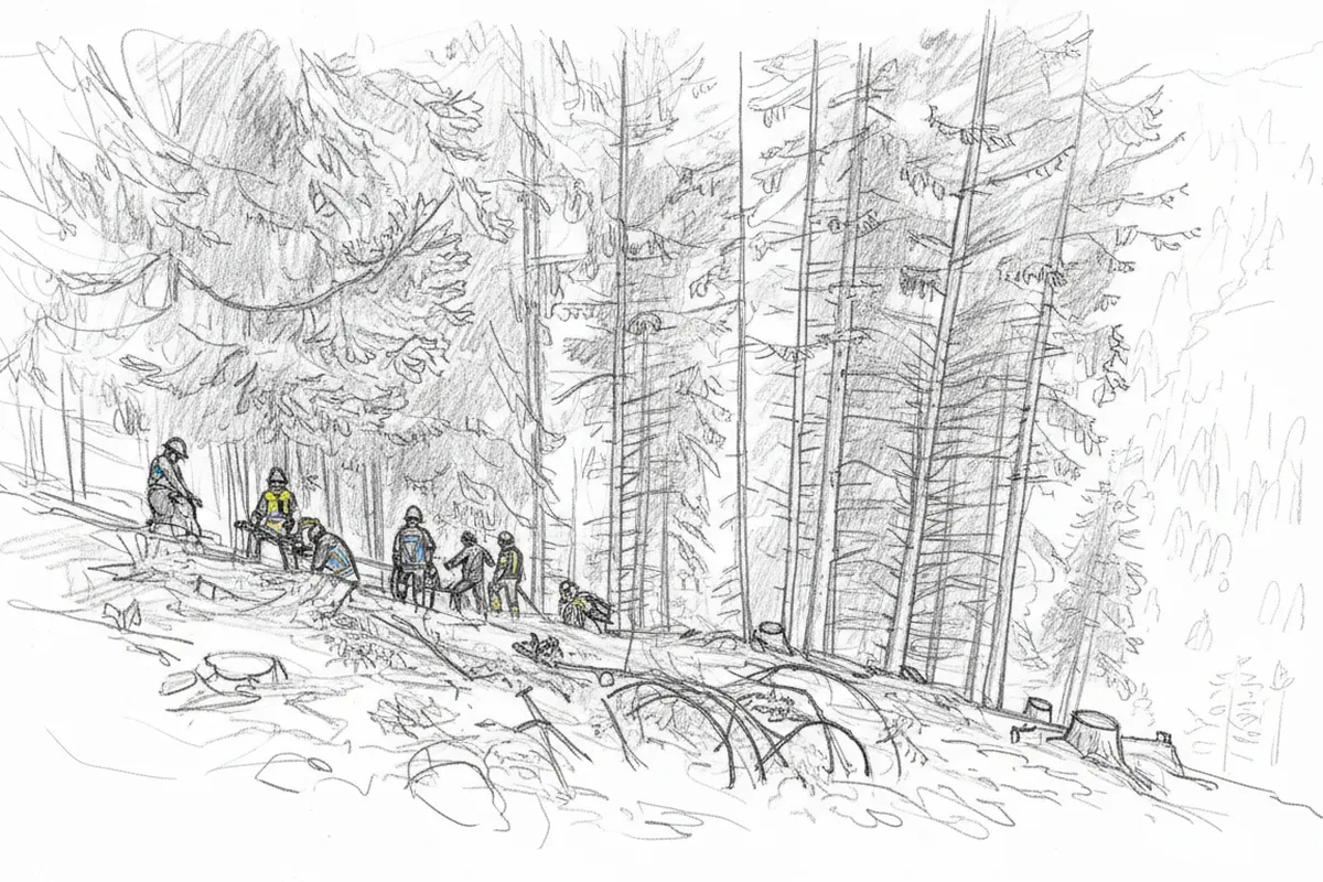 Illustrazione a corredo: Lavorava da solo nel bosco a 1.400 metri: il 23enne morto sul colpo ad Averara
