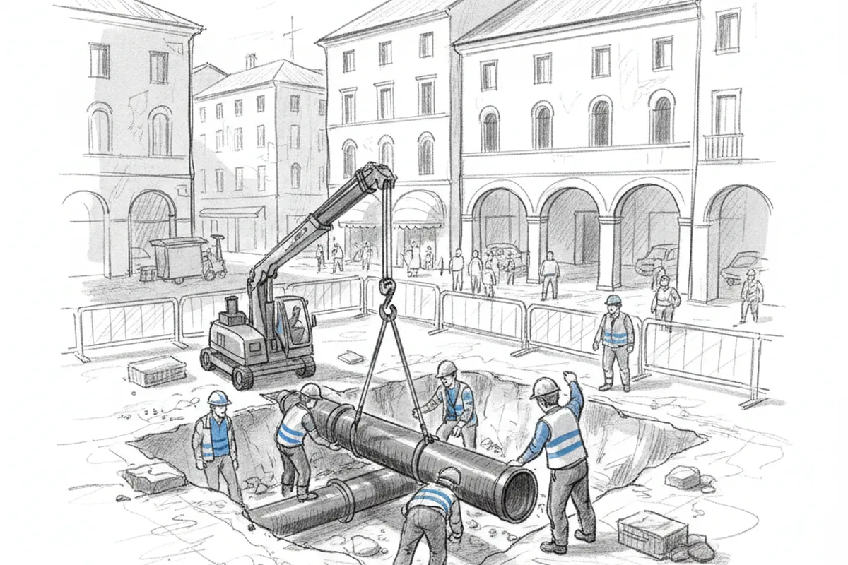 Illustrazione a corredo: Acqua sospesa a Palazzolo: stop in pieno centro per 7 vie