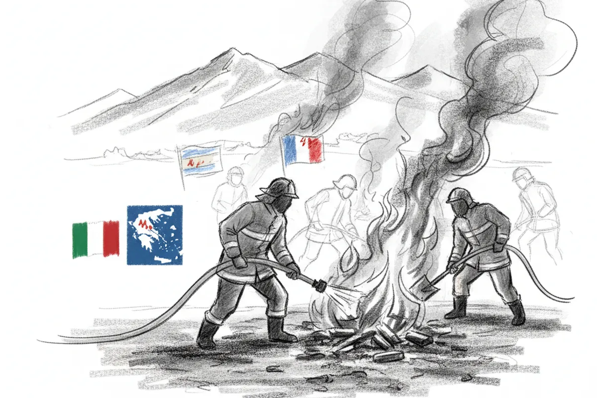 Illustrazione a corredo: Incendi in Europa: Grecia in fiamme, migliora la situazione in Spagna e Francia