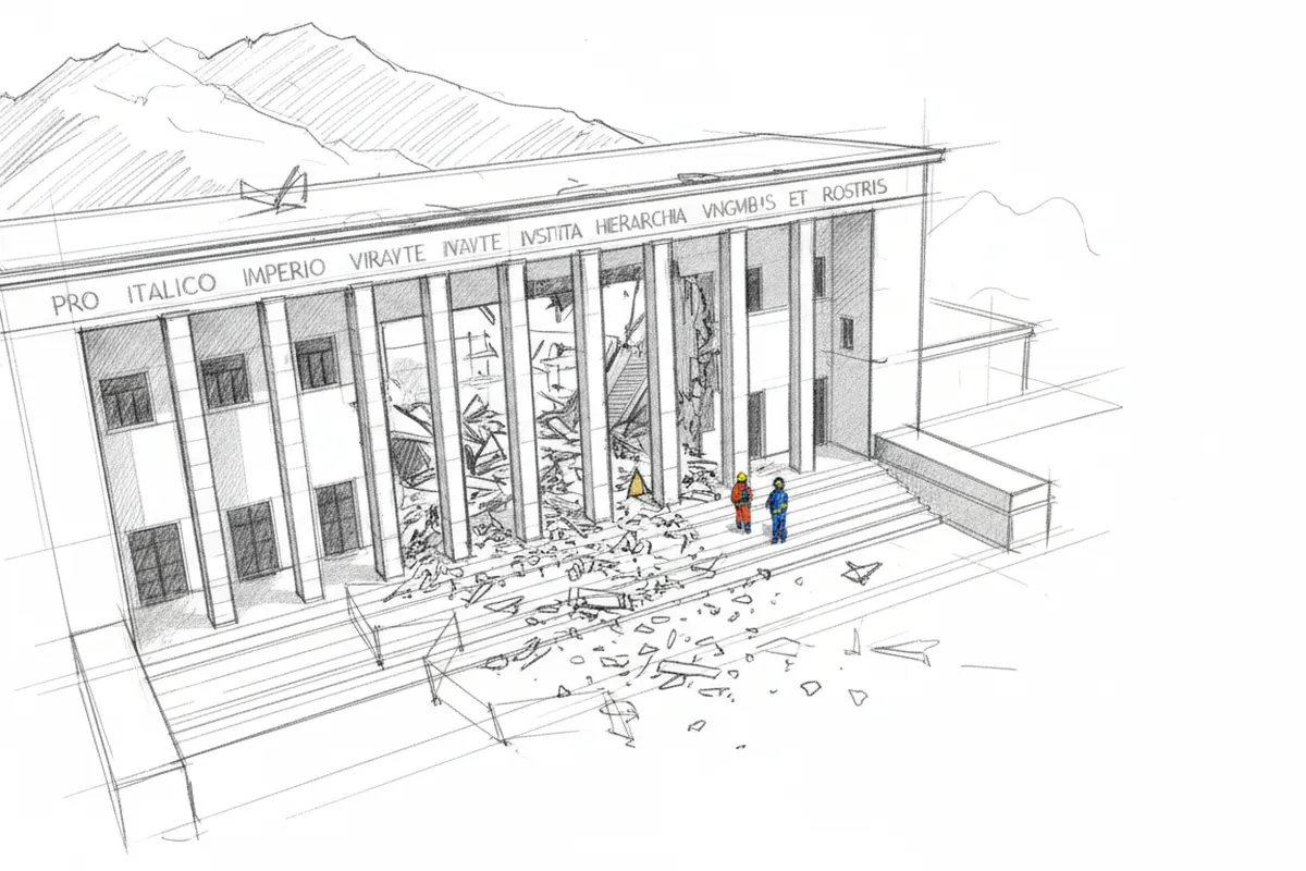 Illustrazione a corredo: Tribunale crollato, la giustizia non si arrende: ecco la soluzione lampo che ha salvato tutto!